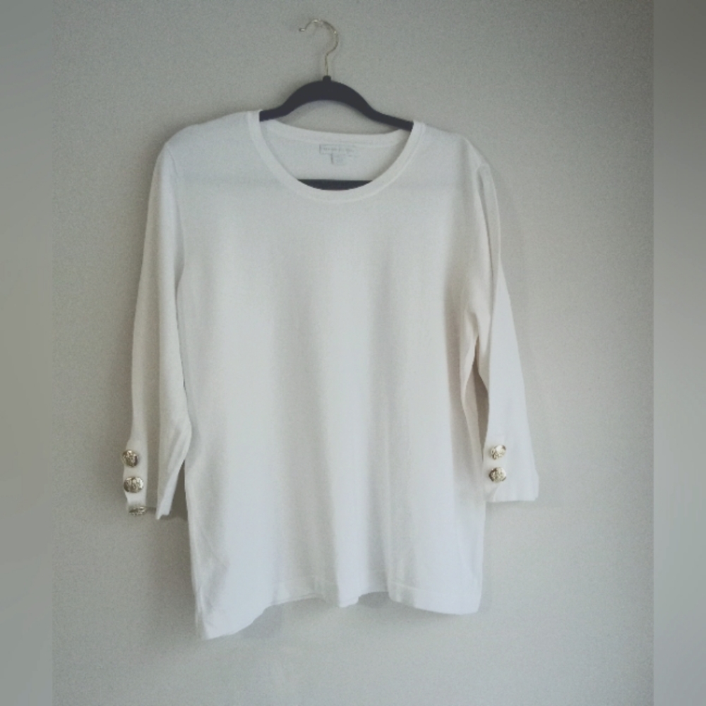 NY&CO WHITE 3/4 SLEEVES TOP SIZE XL